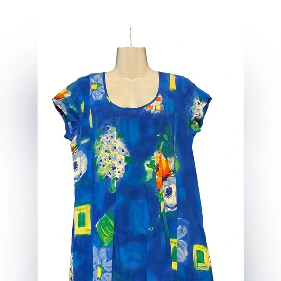 Vintage Jams World Bludrangea Maxi Dress Sz L - Picture 2 of 12